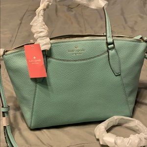 Kate Spade aqua Monica satchel New With tags